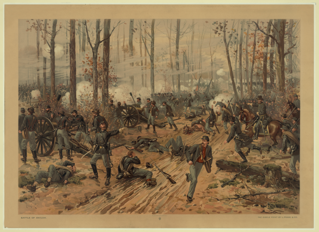 Civil War soldiers at the Battle of Shiloh